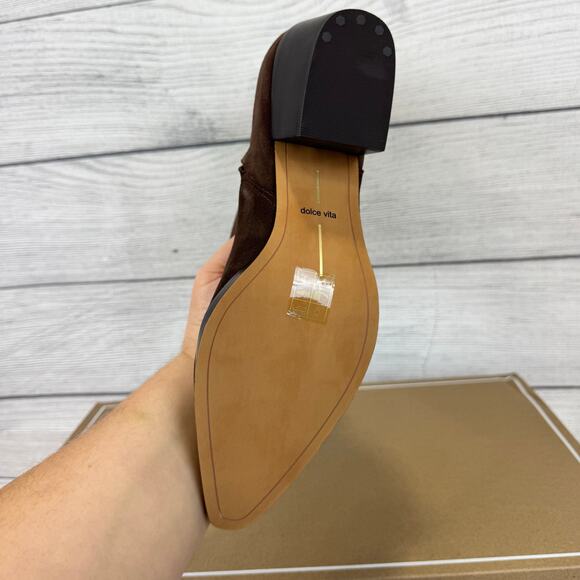 Dolce Vita Virona H2O Dark Brown Suede Extra Wide Calf Boots Size 11 - Picture 5 of 11